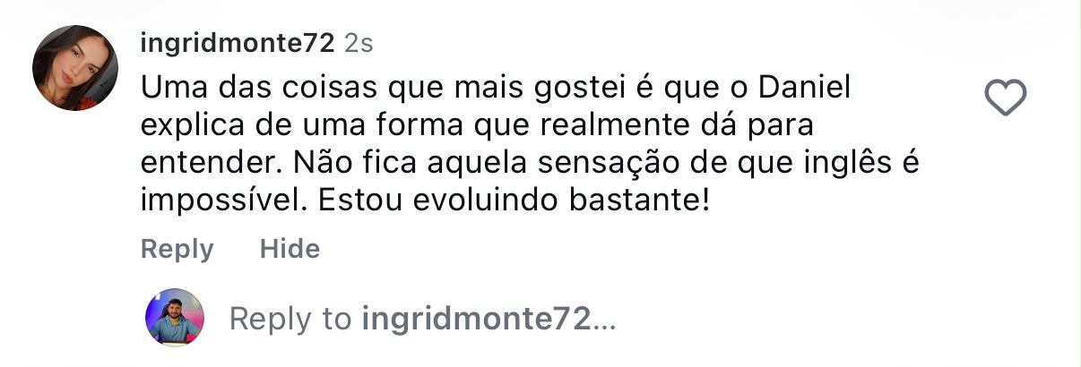 Depoimento de ingridmonte72 sobre o curso Inglês Autodidata
