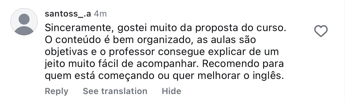Depoimento de santoss_.a sobre o curso Inglês Autodidata