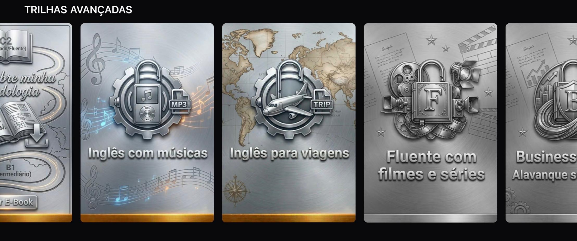 Área de membros do Inglês Autodidata — Trilhas complementares