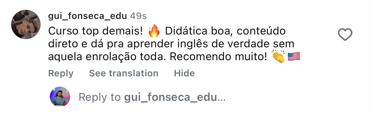 Depoimento de gui_fonseca_edu sobre o curso Inglês Autodidata